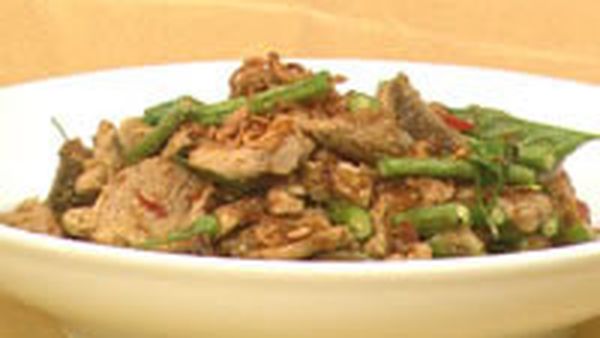 Chilli jam and pork stir-fry