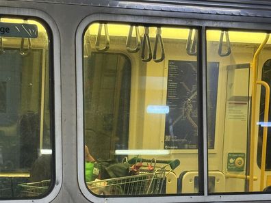 shopping trolley on train in queensland redcliffe