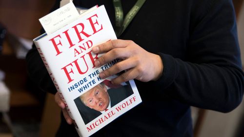 A presold copy of Michael Wolff's book "Fire and Fury", the tell all about the Trump White House. (AAP)