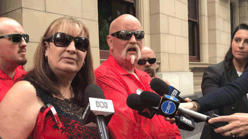 The parents of murdered Melbourne mother Simone Quinlan, Lynda and Wayne.
