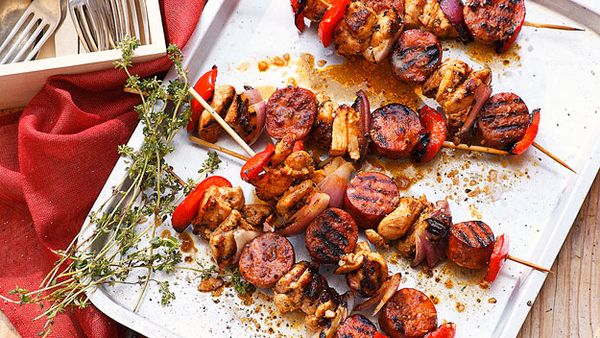 Chicken and chorizo skewers