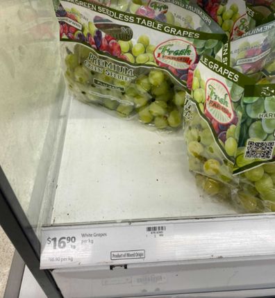 Grapes for almost $17 at a Coles on Sydney's northern beaches.