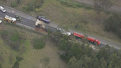 The highway was closed northbound. (9NEWS)