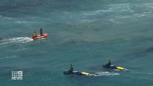 A desperate search has entered its second night after a 20-year-old Victorian man disappeared beneath the surf at a Mornington Peninsula beach.