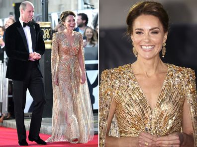 Kate Middleton and Prince William at the premiere of James Bond: No Time to Die, September 2021