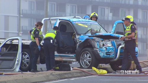 The ute driver will undergo testing to determine whether he was under the influence of drugs or alcohol. (9NEWS)