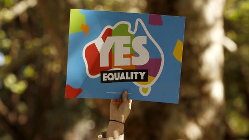 Mr Howard said that if the postal survey returned a “yes” vote then the government would be stampeded into delivering change. (AAP)