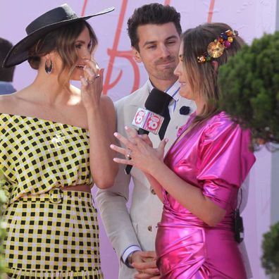 Georgia Love interviews Matt Johnson and Laura Byrne at the Melbourne Cup.