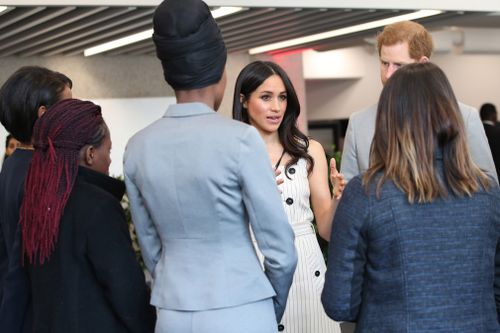 Meghan and Harry met with youth representatives from around the Commonwealth. (PA/AAP)