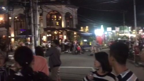 Australian tourists tell 9news.com.au they thought a bomb had gone off after people were running out onto the street. Image: Supplied
