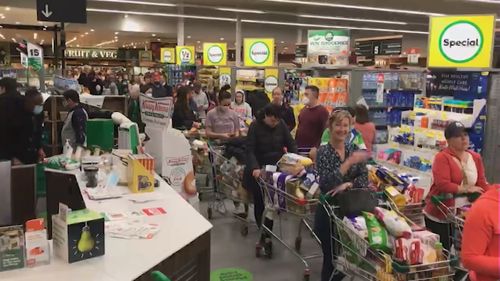 Supermarkets across Canberra and the ACT are packed with people ahead of the lockdown.