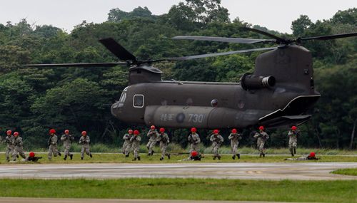 Taiwan held military exercises recently. The island which China claims  has built up a strong military supplied by the US.