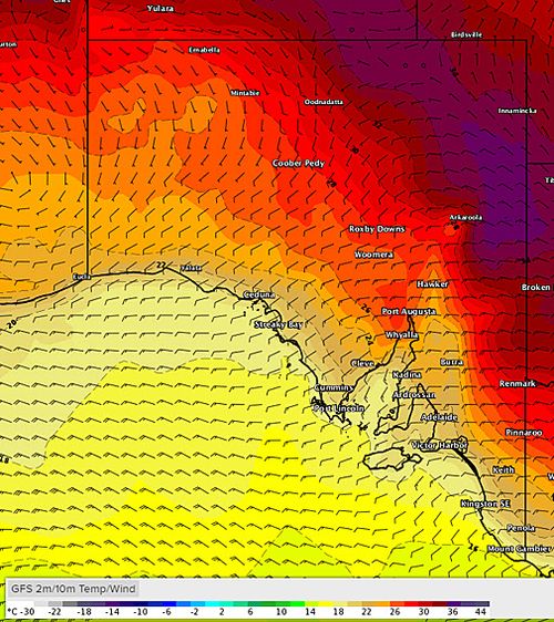 Temperatures across the state are set to reach as high as 38 in parts, putting further strain on the energy market as residents try to cool down. Picture: Weatherzone.