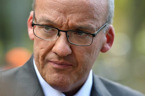 Luke Foley outside the Supreme Court in Sydney in April about the Sydney light rail seeking an extra $1.1 billion. Picture: AAP