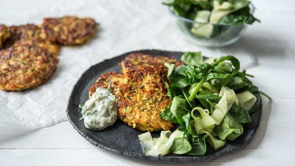 HelloFresh cheesy fritters with herb mayo