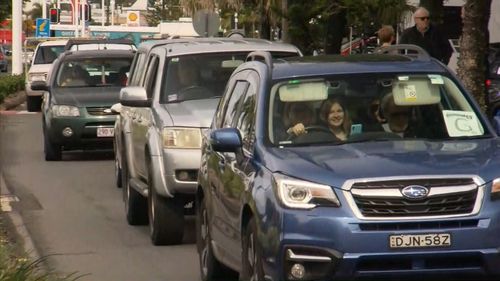 Traffic pile-up at Queensland border