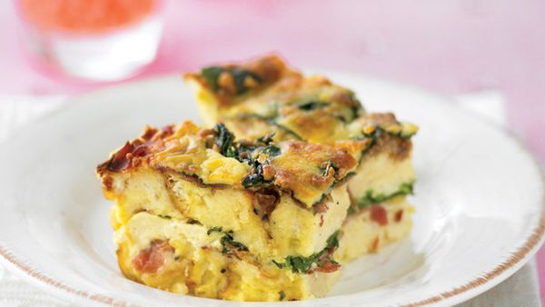 Spinach and cheese strata