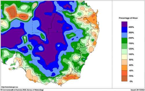 Rainfall for October 2022 to date across the Murray-Darling basin