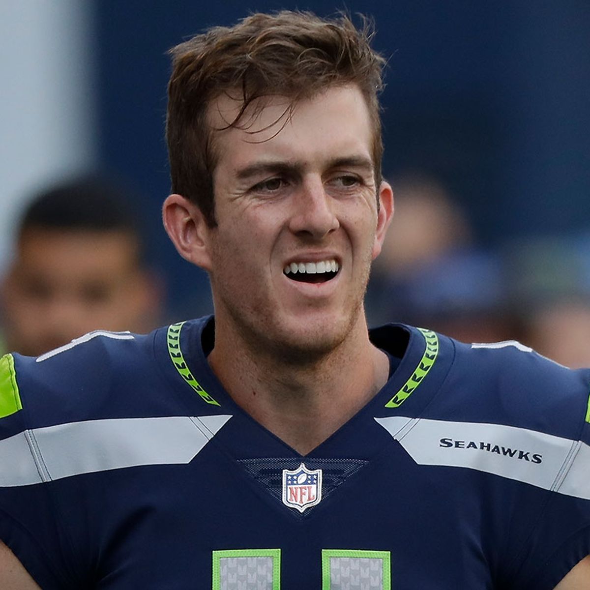 Seattle Seahawks punter Michael Dickson (4) during an NFL football game  against the Denver Broncos, Monday, Sept. 12, 2022, in Seattle, WA. The  Seahawks defeated the Bears 17-16. (AP Photo/Ben VanHouten Stock Photo -  Alamy