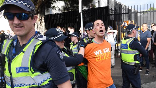 Several arrests were made after the ugle scenes in Melbourne. (AAP)