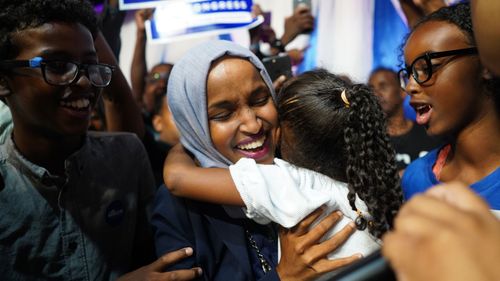Ilhan Omar won a heavily Democratic seat in Minneapolis, Minnesota.