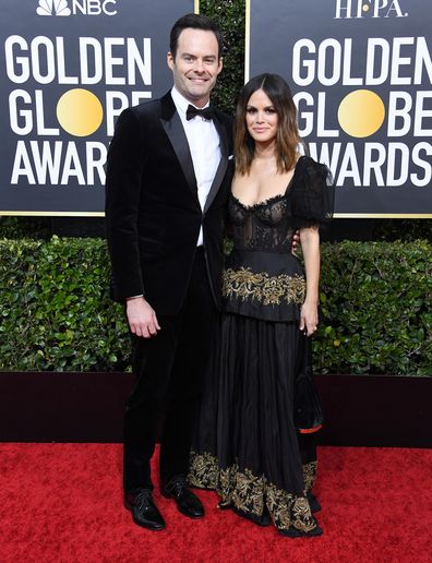 couples, celebrity, Bill Hader, Rachel Bilson, Golden Globes, red carpet, debut