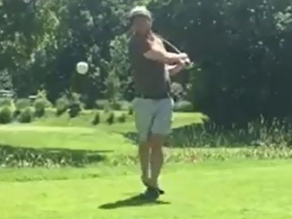 'Happy Gilmore' swing nearly takes out cameraman