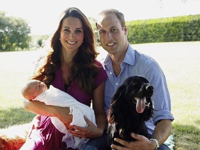 Duke and Duchess of Cambridge with Lupo and Prince George