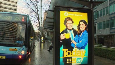 Today hosts Sarah Abo Michael Drake  Sydney bus stop