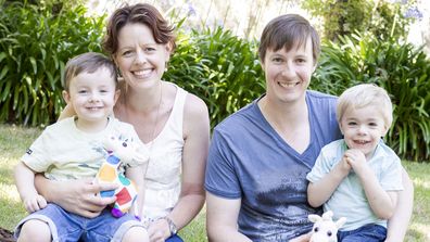 The Tiefel family with sons Lucas and Dominic. Lucas has Sanfilipo Syndrome, which has been compared to Alzheimer's. 