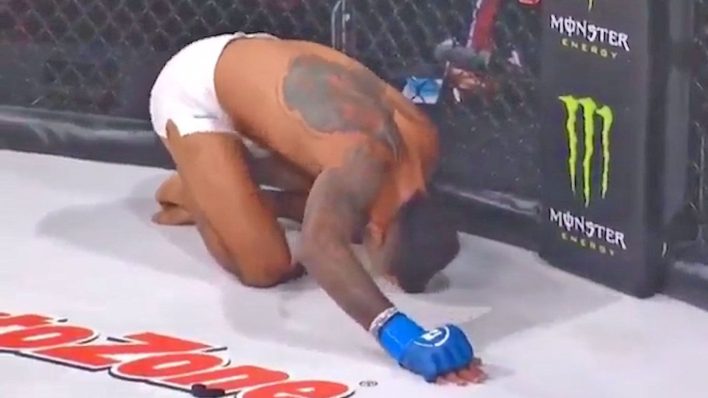 MMA fighter left crying on the canvas after copping two shocking spin-kicks to the groin