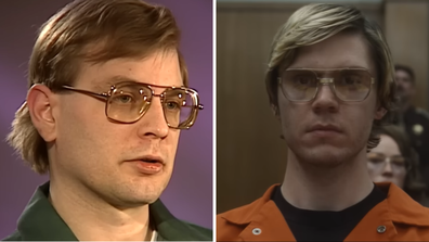 Evan Peters as Jeffrey Dahmer.