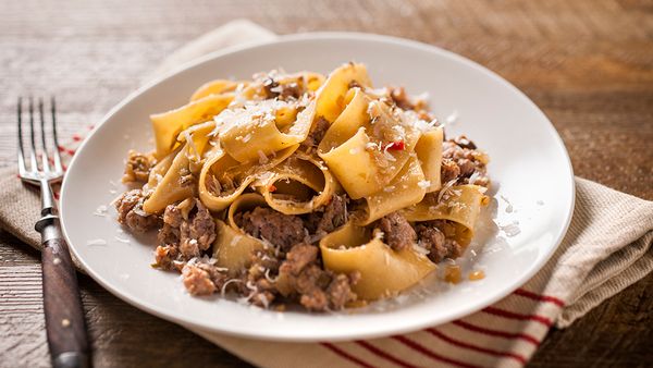 Pork and porcini pappardelle recipe by San Remo