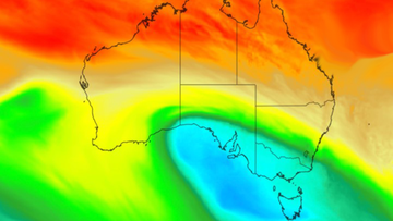 This image shows the 500 hPa temperature at 11am AEDT on Tuesday, according to the ECMWF-HRES model.