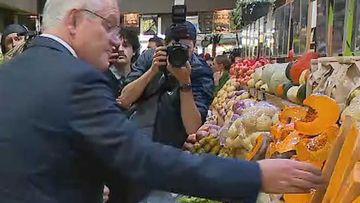 Nine political editor Chris Uhlmann said he was fascinated by Prime Minister Scott Morrison wandering around lettuce and pumpkins today.