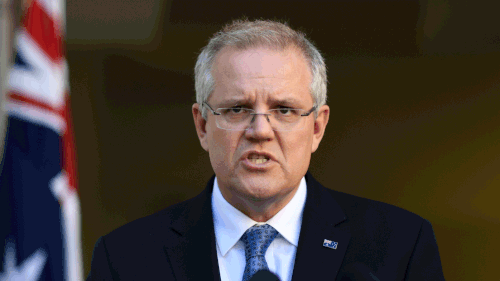 Australian Prime Minister Scott Morrison speaks to the media during a press conference at Parliament House in Canberra, Thursday, September 20, 2018. The federal government has secured a $3.2 billion funding deal with Catholic and independent schools to end the war over its Gonski 2.0 funding model. (AAP Image/Lukas Coch)