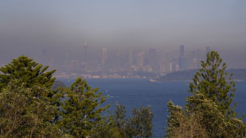 A thick a blanket of smoke hangs over parts of the Sydney