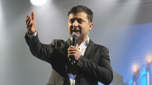 Ukrainian comic actor and presidential candidate Volodymyr Zelensky.