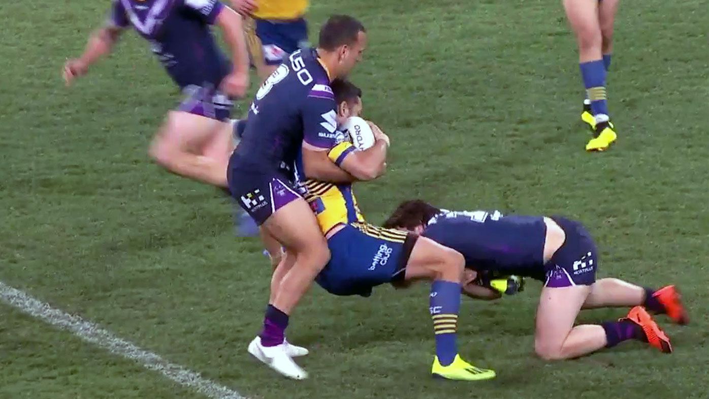 NRL: Melbourne Storm's Will Chambers under fire for 'crusher' tackle on Jarryd Hayne