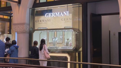 Germani Jewellers' store at Sydney's Hilton Hotel was robbed by two men one night in January 2023.