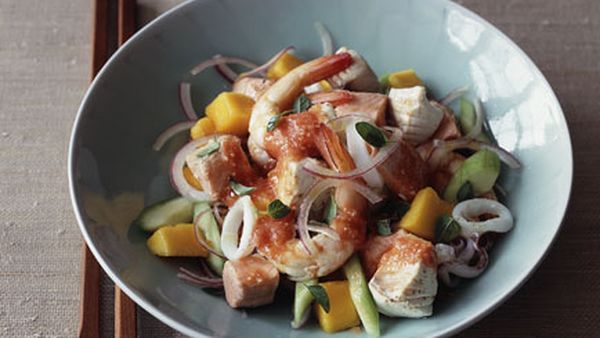 Mexican poached seafood salad 