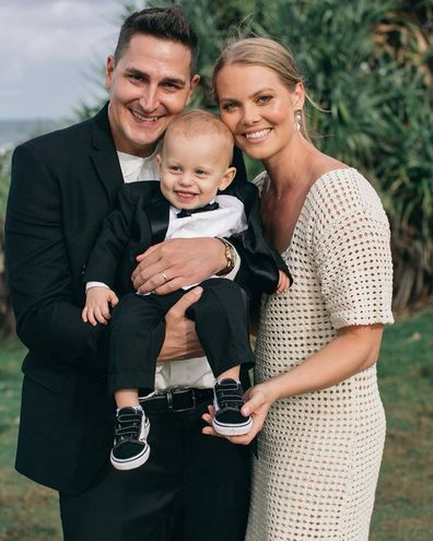 Amy Lantieri with her husband and 'miracle baby' Leo
