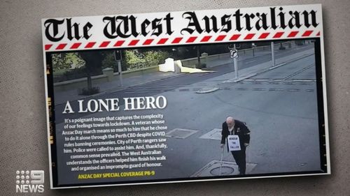 Solo Anzac marcher revealed to be anti vaxxer/ A man who staged a lone march through Perth on Anzac Day has been revealed to be an anti-vaccine, COVID lockdown protester