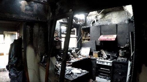 The inside of the house after the fire. Picture: 9NEWS