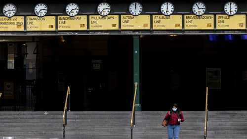 Flinders Street Station during lockdown.