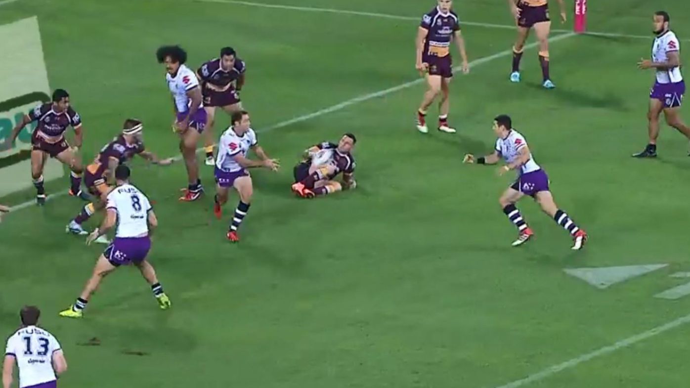 Controversial Billy Slater try has Nine's NRL experts up in arms