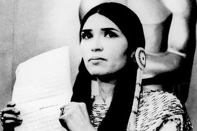<B>The Oscar:</B> Best Actor for <I>The Godfather</I>, at the 45th Academy Awards (1973).<br/><br/><B>The speech:</B> Brando famously boycotted the awards and sent Native American woman Sacheen Littlefeather on stage in his place to protest the treatment of her people in Hollywood. <br/><br/><B>Best bit:</B> "I beg at this time that I have not intruded upon this evening, and that... our hearts and our understandings will meet with love and generosity."