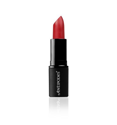 <a href="http://www.antipodesnature.us/hungry-like-the-wolf-lipstick/" target="_blank">Antipodes Mineral Lipstick in Hungry Like The Wolf, $28.</a>