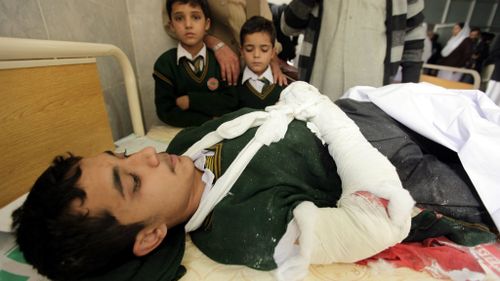 Taliban militants have stormed a school in Pakistan, killing at least 82 children. (AAP)
