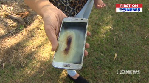 The damaged Galaxy S7. Picture: 9NEWS
